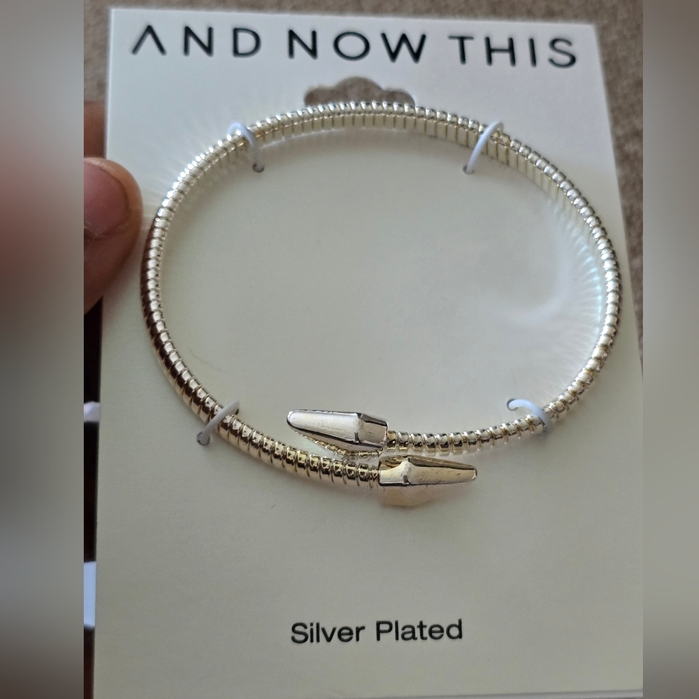 And Now This Silver Plated Bangle Bracelet Women New